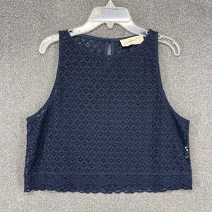 Abercrombie & Fitch Tank Top Womens Medium Crochet Lace Sheer Boho Festival